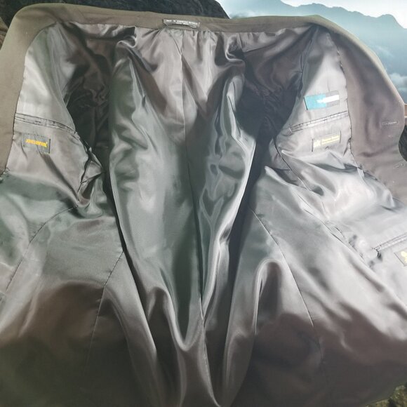 Jones New York Men's 42R Solid Black 100% Wool Blazer Sport Coat & Tie 12626 - Picture 5 of 9